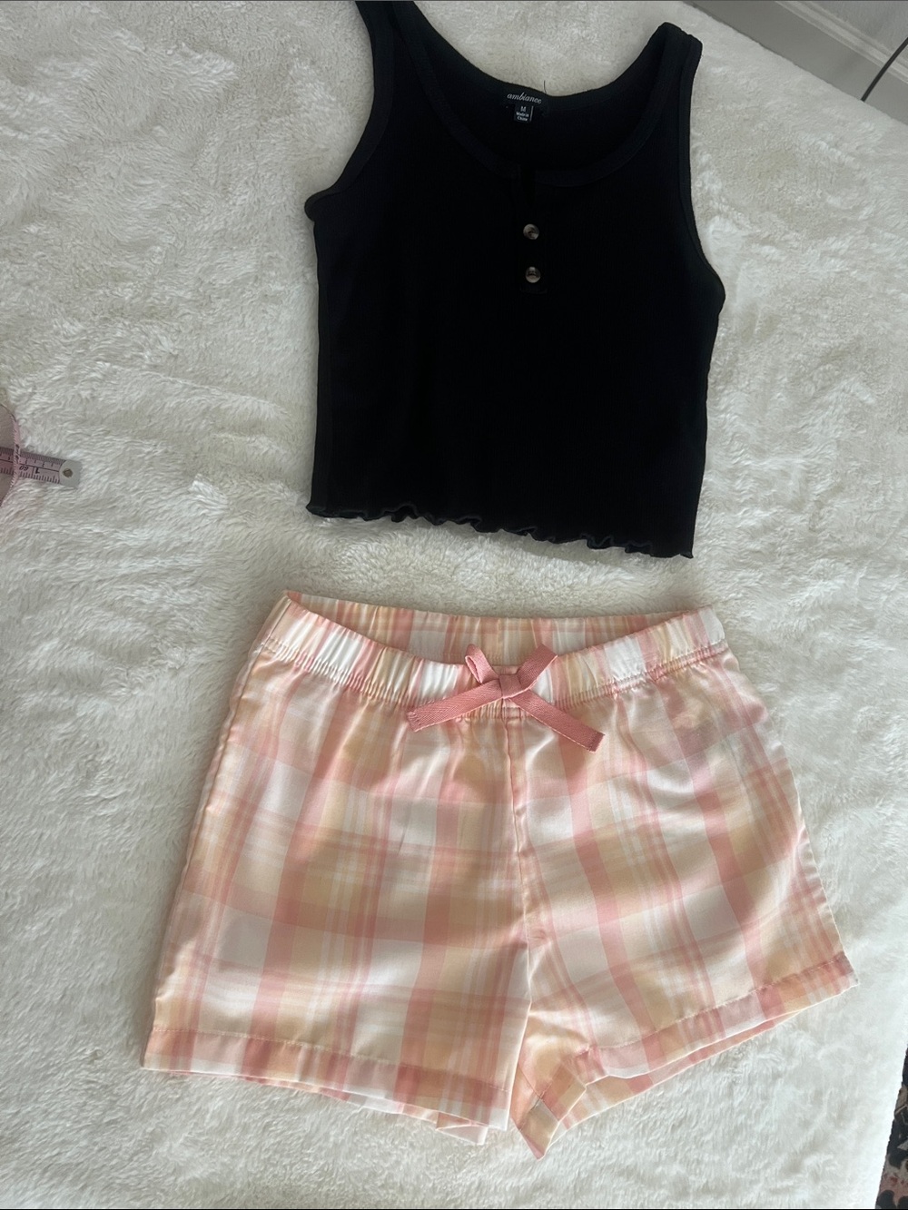 Bundle,,ambiance Black Crop Tank Top size M & OLD NAVY Shorts size L